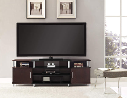 Ameriwood Home Carson TV Stand for TVs up to 70", Cherry - WoodArtSupply