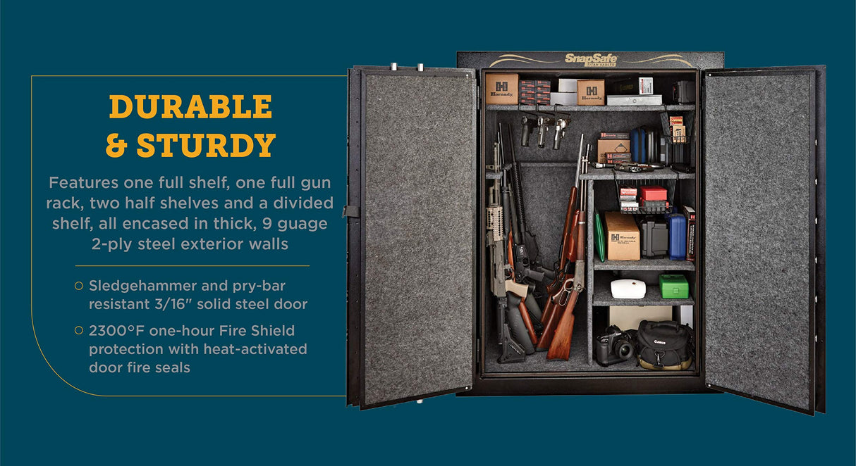 SnapSafe Super Titan Double Door Digital Modular Safe, 59" H x 46" W x 30" D- Matte Black SnapSafe