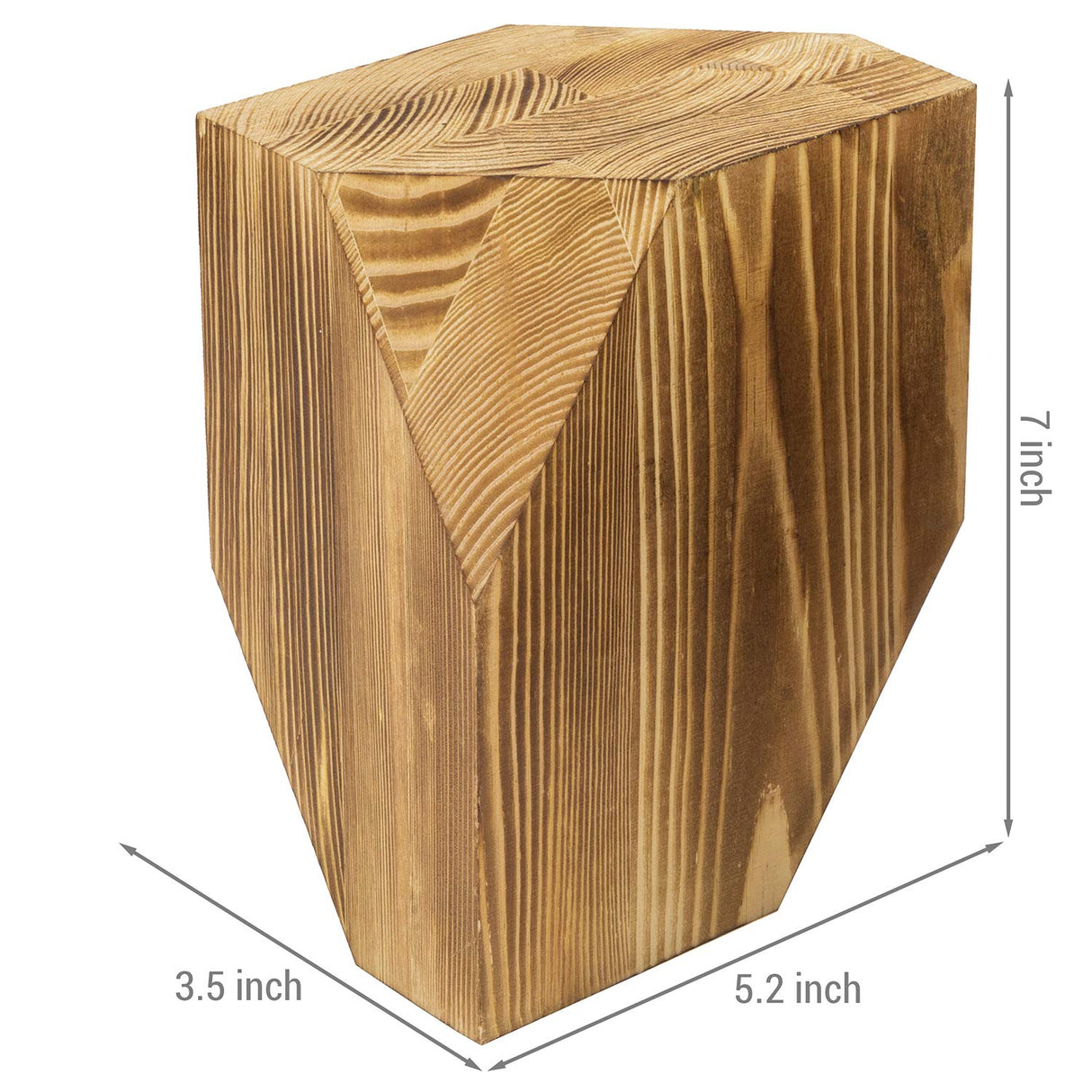 MyGift Rustic Burnt Solid Wood Geometric Style Bookends, Set of 2 MyGift