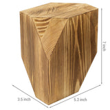 MyGift Rustic Burnt Solid Wood Geometric Style Bookends, Set of 2 MyGift