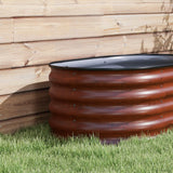 Outsunny 3.5' x 2' x 1.4' Galvanized Raised Garden Bed Kit, Outdoor Metal Elevated Planter Box with Safety Edging, Easy DIY Stock Tank for Growing Flowers, Herbs & Vegetables, Brown Outsunny