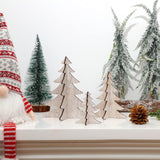 18 Pieces Wooden Christmas Tree Crafts 3D Natural Cutouts Rustic Wood Christmas Tree Decorations Decorative Wood Home Table Decors for Holidays Parties Anniversaries Decorations Marsui