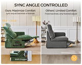 Bedeep Oversized Modular Sectional Sofa with Double Power Recliner, Cloud Reclining Couch with Headrest, Storage Drawer Charging Cup Holders, Deep L-Shaped 6 Seater with Corner, Chenille, Green Bedeep