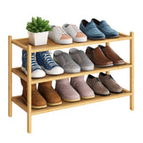 BMOSU 3-Tier Bamboo Shoe Rack Premium Stackable Shoe Shelf Storage Organizer for Hallway Closet Living Room Entryway Organizer(Natural) BMOSU