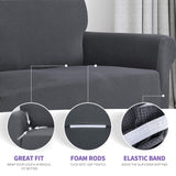 ZNSAYOTX Super Stretch Couch Cover Love Seat Sofa Covers for Living Room Dogs Pet Friendly Furniture Protector Spandex Loveseat Slipcovers with Anti Slip Foam Sticks (Dark Grey, Loveseat) ZNSAYOTX