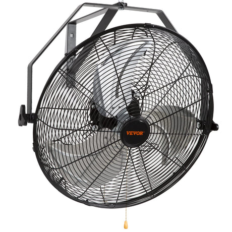 VEVOR 18 Inch Wall Mount Fan, 3-speed IP44 Waterproof Wall Fan, Max. 4150 CFM Wall Mounted Fan for Outdoor, Commercial, Residential, Greenhouse, Workshop, Patio, Black, ETL Listed VEVOR