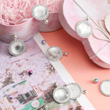 Hicarer 32 Pcs Sublimation Necklace Blank Round Rhinestone Bezel Pendant Trays Set with Glass Domes Sublimation Blank Discs Double Sided Adhesive Tape for DIY Wedding Birthday Graduation Jewelry Gifts Hicarer