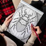 TPLHOUSE Stained Glass Insects Coloring Book Spiral Bound for Teens and Adults, Premium Cover, 30 Glass-Tinted Insects Coloring Pages of Intricate Patterns for Stress Relief and Relaxation TPLHOUSE