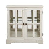 LUMISOL LED Curio Display Cabinet, Antique Display Cabinet with Adjustable Shelves, Retro Showcase with Lattice Doors, Elegant Bookcase and Storage Cabinet for Home Decor Organization, White LUMISOL