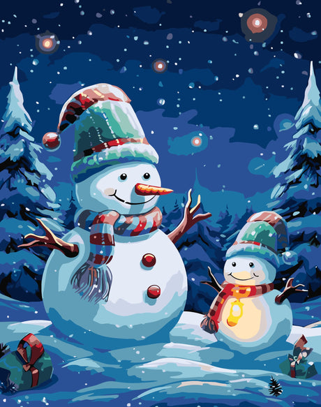 Eiazuiks Christmas Paint by Number for Adults. Snowman Paint by Numbers for Adults Beginner Drawing Paintwork with 3 Paintbrushes Paint Canvas Oil Painting 16” x 20” Eiazuiks