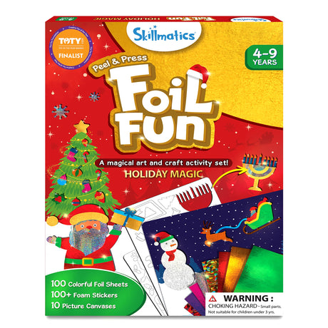 Skillmatics Foil Fun - Holiday Magic, No Mess Art for Kids, Christmas Craft Kits & Supplies, DIY Creative Activity, Travel Toys, Gifts for Boys & Girls Ages 4, 5, 6, 7, 8, 9 Skillmatics