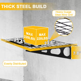 Jwevvie 2 Pack 2 x 6 ft Garage Shelving Wall Mounted, Heavy Duty Garage Wall Shelves, 440 lbs Load Capacity Storage Rack Floating Shelves Jwevvie