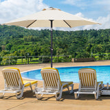 GDY 7.5FT Patio Umbrella Outdoor Table Umbrella,Market Umbrella with Push Button Tilt and Crank for Garden, Lawn, Deck, Backyard & Pool (Beige) GDY