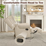 RoyalCraft Swivel Recliner Chair with Extra Large Footrest, Comfy Upholstered Glider Rocking Chair for Living Room, Bedroom and Ofice, Beige RoyalCraft