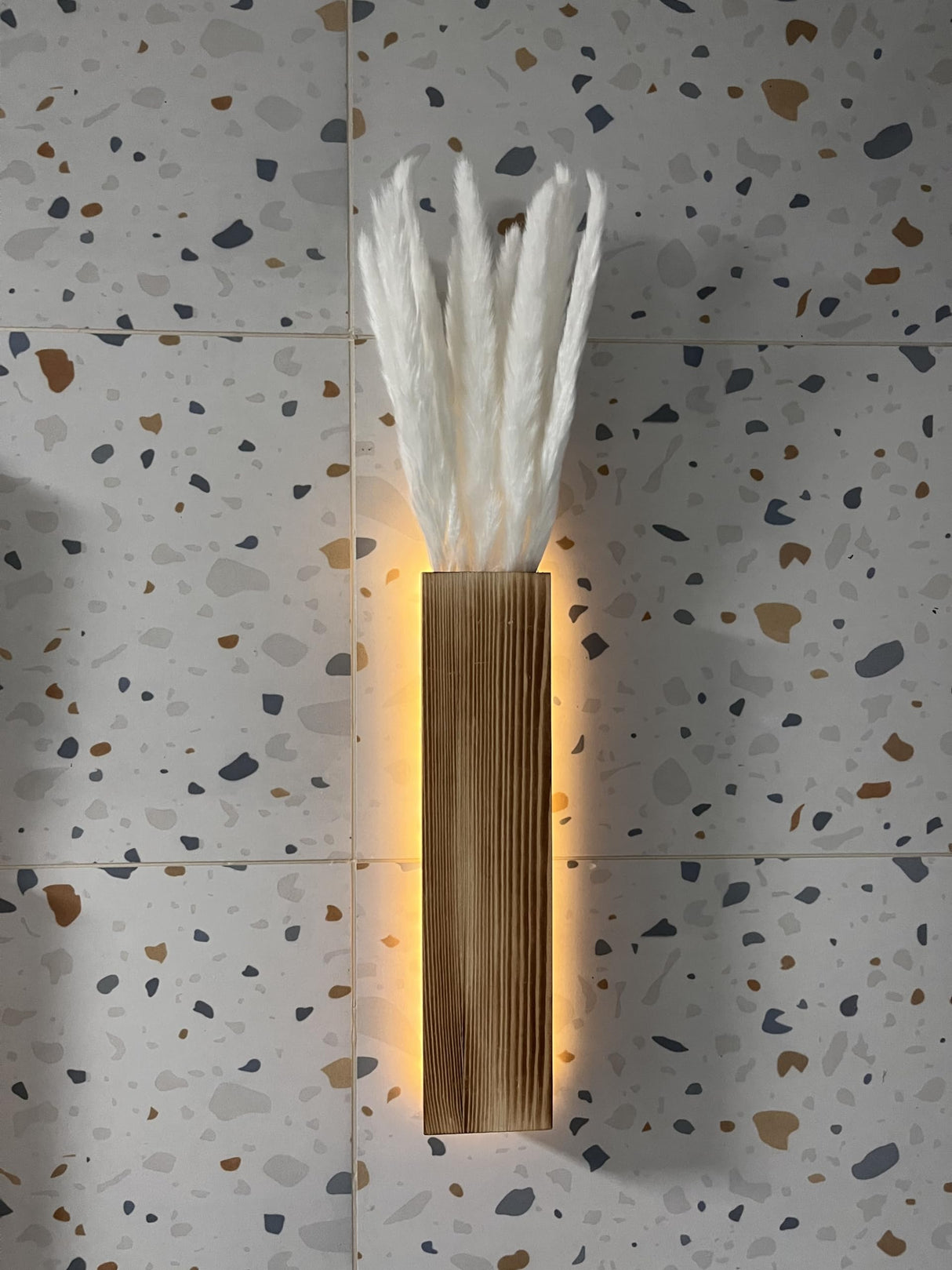 Artificial Eucalyptus with LED Lights Wall Planters Rustic Wall Decor with Lights Wall Sconces Fake Vines for Room Decor Home Bedroom Living Room Bathroom Hanging Vase for Dried Flowers Faux Plants Comtelek