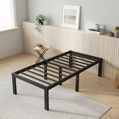 Novilla Twin Bed Frame, 14 Inch Metal Platform Bed Frame Twin Size with Storage Space Under Bed, Heavy Duty Steel Slat Support, Easy Assembly, No Box Spring Needed Novilla