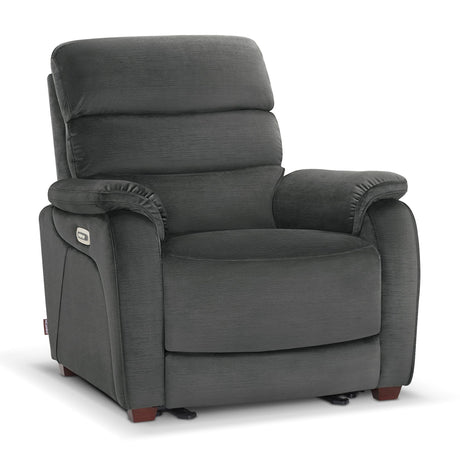 MCombo Power Zero Wall Hugger Recliner Chair for Small Space RV Living Room, Power Recliner with Adjustable Headrest, USB & USB-C Charging Ports, Fabric ST257 (Dark Grey) MCombo