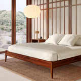 Bme Dinkee 15 Inch Signature Bed Frame Without Headboard - Modern & Minimalist Style with Acacia Wood - 12 Strong Wood Slat Support - Easy Assembly - No Box Spring Neededd - Dark Chocolate, Full Bme