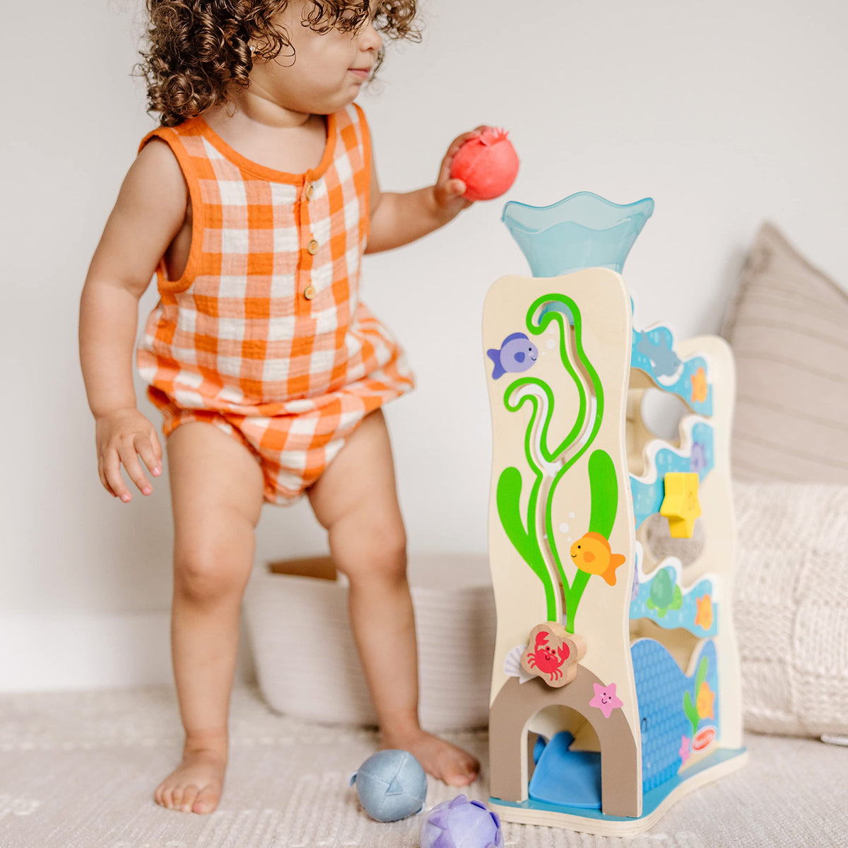 Melissa & Doug Rollables Wooden Ocean Slide Infant and Toddler Toy (5 Pieces) - FSC Certified Melissa & Doug