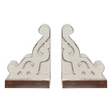 SOFE Corbels for Shelves Countertops, White Wood Bookends Decorative, 1 Pair Farmhouse Book Ends, Sturdy Bookends for Heavy Books, Book Holder Stopper for Home Office Kitchen SOFE