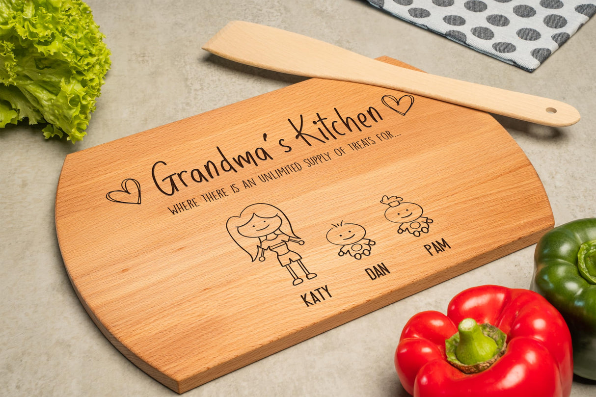 Robest's Gift For Grandma - Grandma Gifts, Custom Cutting Boards Wood Engraved, Personalized Cutting Boards Wood Engraved, Stuff For Moms Birthday, Mothers Day Kitchen Gifts, Cutting Board Customized Generic