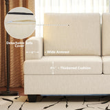 Furnimart 63" Loveseat Couch, Beige Chenille Sofa, Modern Deep Seat Sofas for Living Room, Comfy Love Seat Couches for Small Spaces, Removable Sofa Cover, Small Two Seater Couch for Bedroom, Office Furnimart