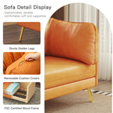 koorlian 73 inch Loveseat Sofa, Mid Century Modern Couch, Orange Fabric Sofa with Soft Comfy Cushion, Orange koorlian