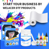 Welacer DTF Powder for Sublimation on Cotton 19.4oz / 1.21lbs, White DTF Pretreat Hot Melt Adhesive Powder for All Transfer Printer Direct Print on Dark or Black Fabric Welacer