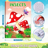BenLouis 24 Insects Mini Coloring Books Kids with 24 Stacking Crayons Spring Bugs Party Favors Activity Books Bulk for Kids Butterfly Bee Goodie Bag Gift Stuffer Classroom Reward BenLouis