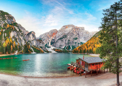 Educa - Braies Lake at Autumn - 3000 Piece Jigsaw Puzzle - Puzzle Glue Included - Completed Image Measures 47.25" x 33.5" - Ages 14+ (19281)