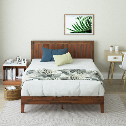 Zinus Vivek Deluxe Wood Platform Bed Frame with Headboard - Easy Assembly King Size, No Box Spring Needed - WoodArtSupply