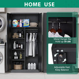 Letaya Metal Storage Cabinets Locker with Lock Door, 72'' Clothing Coat Steel Storage Freestanding Wardrobe for Office, Home, School, Employee,Gym,Fire Department (Black) Letaya