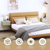 HLR Floating Nightstand, Wall Mounted Nightstand with Removable Door, Floating Shelves for Wall, Bedroom, Bathroom, Green HLR