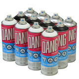 DANG Prime Graffiti Spray Paint Set of 12 Monochrome Colors, 400ml Cans, High Coverage Matte Spray Paint Kit, Low Pressure, Ideal for Murals, Outdoor, Metal, Vinyl, Wood, Graffiti Art Supplies DANG Paint