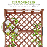 Amerlife 35.4x17.7x72 Inch Raised Garden Bed with Trellis, Wooden Planter Box for Vegetables and Climbing Plants with Drainage Holes Amerlife