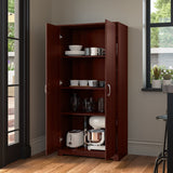 Bush Furniture Cabot Kitchen Pantry Cabinet with Doors, Tall, Harvest Cherry Bush Business Furniture