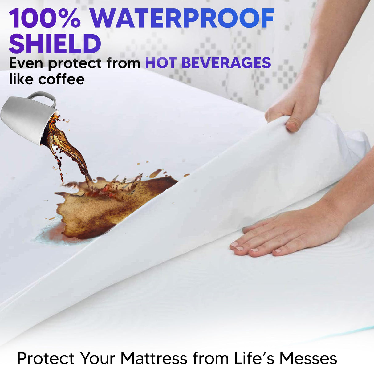 Mattress Encasement Queen (12-16) Inches Deep | Heavy Duty Hotel Grade 100% Waterproof, Breathable, Noiseless, Hypoallergenic 6-Sided 360° Premium Zippered Six-Sided Cover (Machine Washable) Express USA Supplies