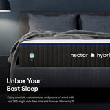 Nectar Hybrid California King Mattress 12 Inch - Medium Firm Gel Memory Foam - Steel Springs - Cooling Technology - 365-Night Trial - Forever Warranty,White Nectar