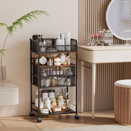 Art cart, 5 Tier Rolling Cart - Utility Cart with Storage Drawer and Wheels, Versatile Art & Craft Organizer for Home, Office, or Studio Ideal for Storing Brushes, Paints Homsorout