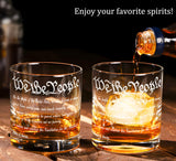 Whiskey Decanter Set for Men, We The People Decanter Set with Glasses, Engraved American Flag Decanter for Liquor Bourbon Gifts for Men Unique Birthday Father's Day Gifts for Men Dad YJGS