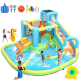 Whubefy 12.8x12Ft Large Waterslide Bounce House for Big Kids 3-10, 13-in-1 Inflatable Bounce House Water Slide with Splash Pool, Jump Bouncy Castle, Blow up Water Slides Park for Kids Backyard Party Whubefy