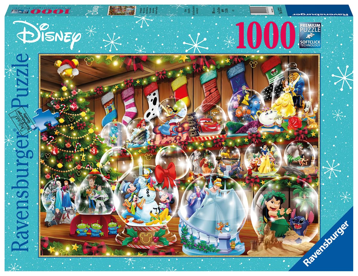 Ravensburger Disney Snow Globes Jigsaw Puzzle - 1000 Piece, Adult Friendly | Unique Softclick Technology | Vibrant & Matte Finish Ravensburger