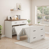 Murphy Bed Cabinet with Mattress Included,76*33 Inches Twin Size Hideaway Bed with Storage for Adults Guests and Kids,Easy Pull out and Folding,White 2 in 1 Small Fold up Space Saving WallBed XIAO WEI