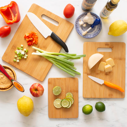 Totally Bamboo 3-Piece Bamboo Cutting Board Set; 3 Assorted Sizes of Bamboo Wood Cutting Boards for Kitchen - WoodArtSupply