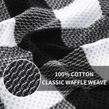 Homaxy 100% Cotton Waffle Weave Check Plaid Kitchen Towels, 13 x 28 Inches, Super Soft and Absorbent Dish Towels for Drying Dishes, 4-Pack, White & Black Homaxy