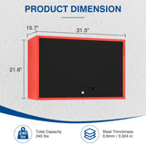 Fesbos Metal Storage Cabinet Black Red Wall Cabinets with Shelf and Locking Door - Wall Mounted Storage Cabinet for Garage Warehouse Home Office - Assembly Required Fesbos