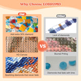 EOBROMD Diamond Art Kits for Adults, DIY Funny Cow Diamond Art Painting Kits for Adults Beginners, 5D Full Drill Diamond Dots with Diamond Gem Art and Crafts for Home Wall Decor 12x12inch EOBROMD