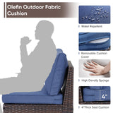 HUMMUH Patio Furniture Set with Fire Pit,Outdoor Modular Sectional Couch Loveseat Chairs with Table,All Weather PE Wicker Patio Conversation Sets for Deck Porch Backyard HUMMUH