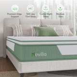 Novilla Mattress California King, 12 Inch 5-Zone Hybrid Mattress with Gel Memory Foam for Pressure Relief & Cool Night, Midume Firm Cali King Mattress in A Box Novilla