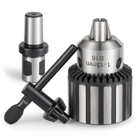 Eumtenr HD Chuck HEAVY DUTY 1/2" (13mm) Magnetic Drill Chuck with 3/4" Weldon Shank Adapter Key Type Chuck Converter Tool for Drill Press (B16) Eumtenr